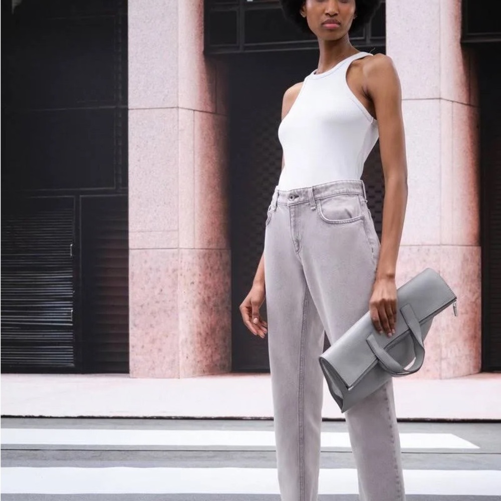 rag & bone Dre Boyfriend Light Gray Ankle Jeans